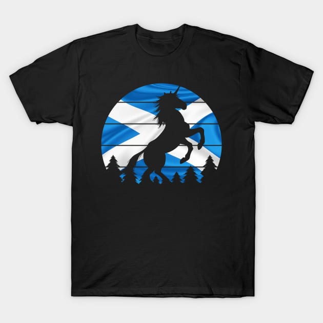 Scottish Unicorn Scotland Forever T-Shirt by LittleBoxOfLyrics